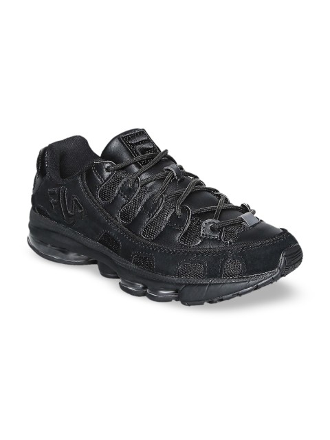 

FILA Men Black Textured Leather Sneakers