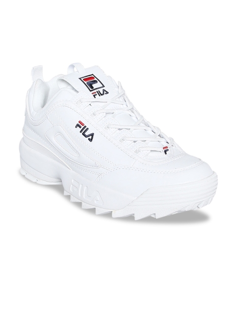 

FILA Men White Solid PU Sneakers