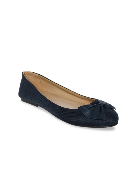 

People Women Navy Blue Ballerinas with Bows Flats