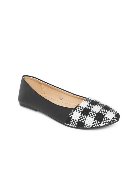 

People Women Black Printed Ballerinas Flats