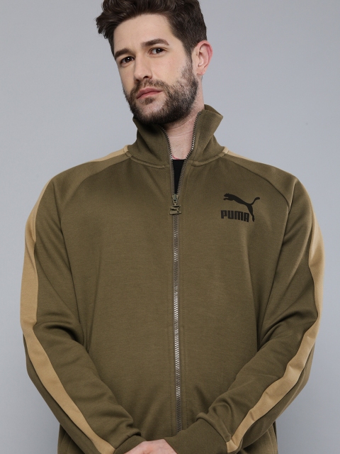 

Puma Men Olive Green Iconic T7 Double Knit Track Jacket