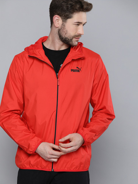 

Puma Men Red Essential Solid Water Repellent Windbreaker Jacket