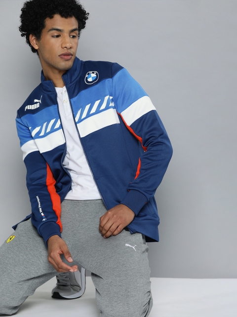 

PUMA Motorsport Men Blue & White Colourblocked BMW Speed Driver Track Motorsports Jacket