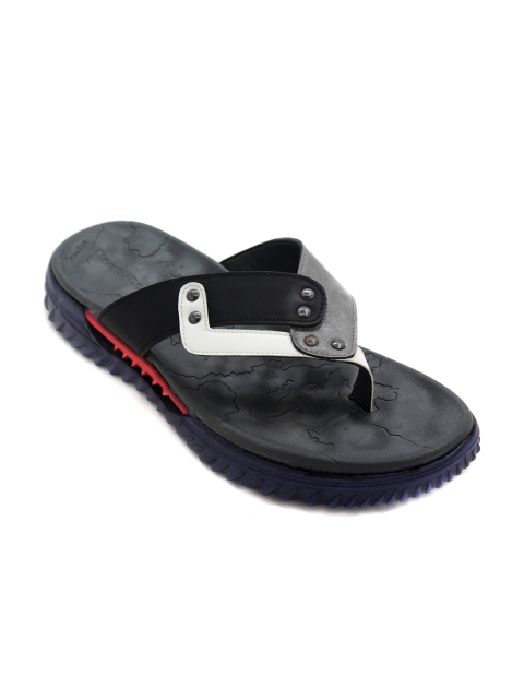 

TRENDS & TRADES Men Grey & Black Thong Flip-Flops