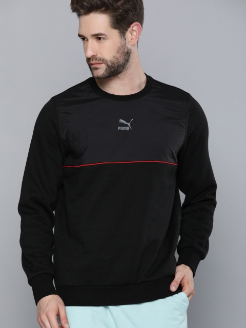 

Puma Men Black & White Brand Logo Printed Sweatshirt