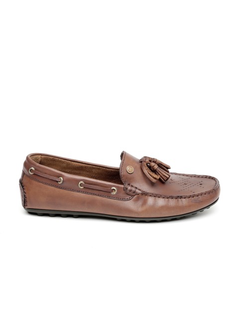 

Tommy Hilfiger Men Brown Solid Leather Tassel Loafers