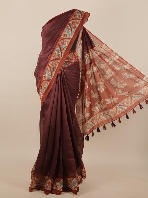 

Pothys Brown & Beige Jute Silk Saree