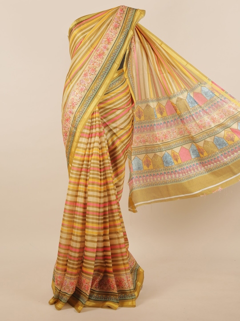 

Pothys Multicoloured Striped Jute Silk Saree, Multi