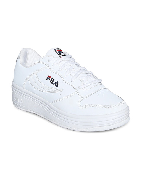 

FILA Women White Solid PU Sneakers