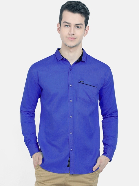 

V2 Value & Variety Men Blue Regular Fit Solid Casual Shirt