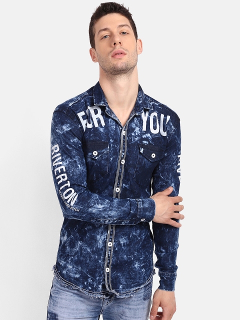 

V2 Value & Variety Men Blue Slim Fit Printed Casual Shirt