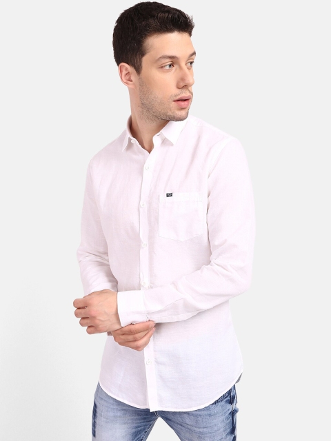 

V2 Value & Variety Men White Slim Fit Linen Casual Shirt