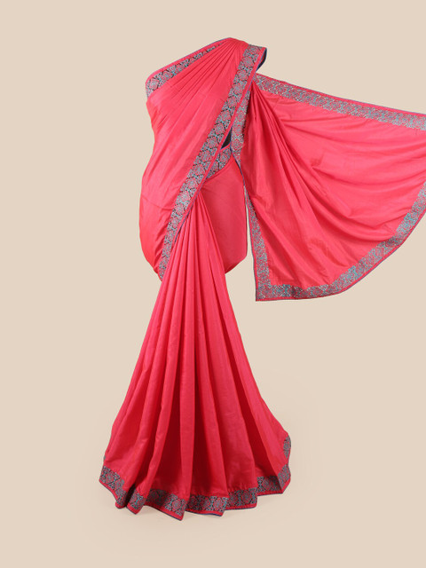 

Pothys Pink & Blue Art Silk Saree