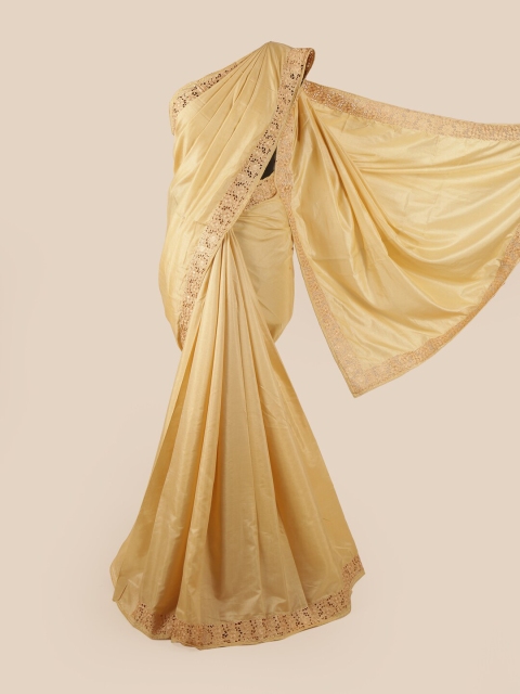 

Pothys Cream-Coloured Embroidered Art Silk Saree