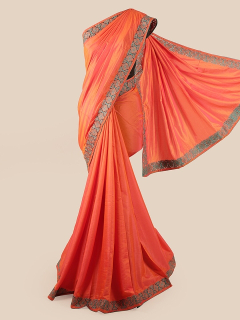 

Pothys Orange & Sea Green Sana Silk Saree