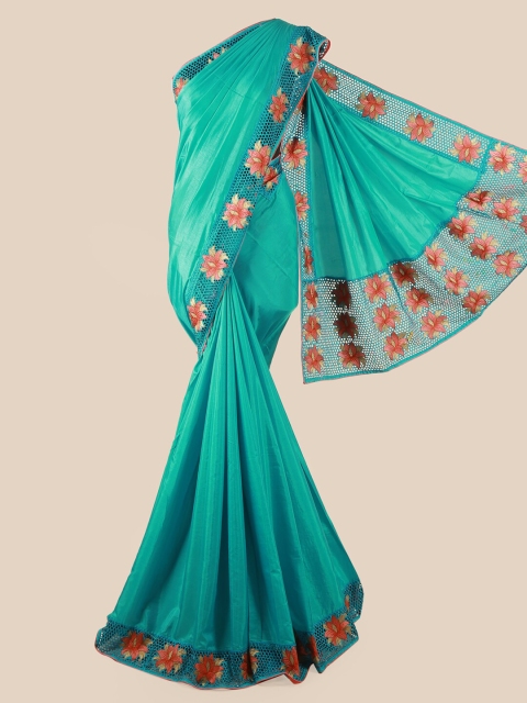 

Pothys Turquoise Blue & Pink Art Silk Saree