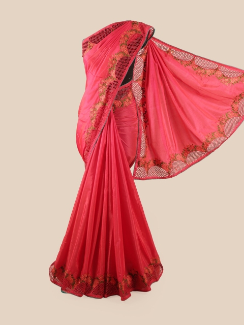 

Pothys Pink & Green Art Silk Saree