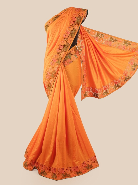 

Pothys Orange & Pink Art Silk Saree