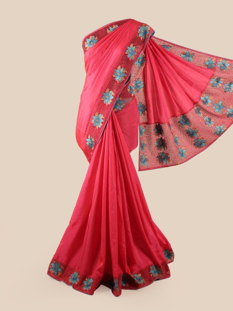 

Pothys Pink & Blue Art Silk Saree