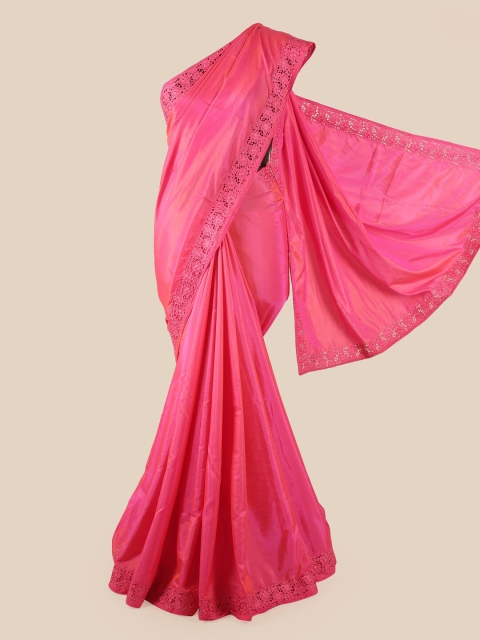 

Pothys Pink Embroidered Art Silk Saree