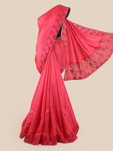 

Pothys Pink Embroidered Art Silk Saree