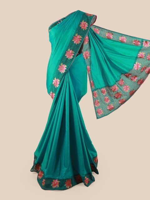 

Pothys Teal Blue & Pink Art Silk Saree