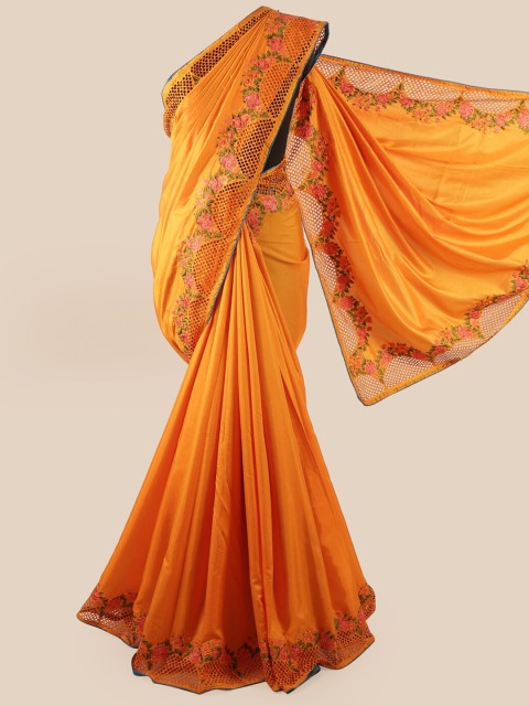 

Pothys Mustard Yellow & Green Art Silk Saree
