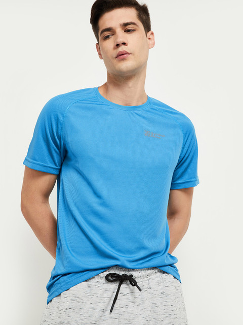 

max Men Blue Slim Fit Sports T-shirt