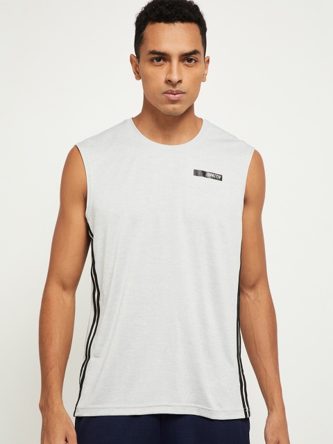 

max Men Grey Solid Sleeveless T-shirt