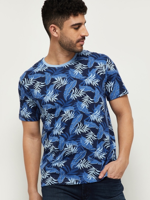 

max Men Blue Floral Printed Tropical T-shirt