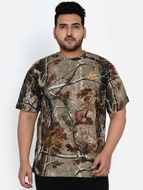 

Santonio Men Brown & Green Printed T-shirt