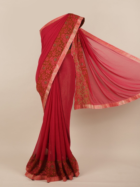 

Pothys Red & Brown Printed Saree
