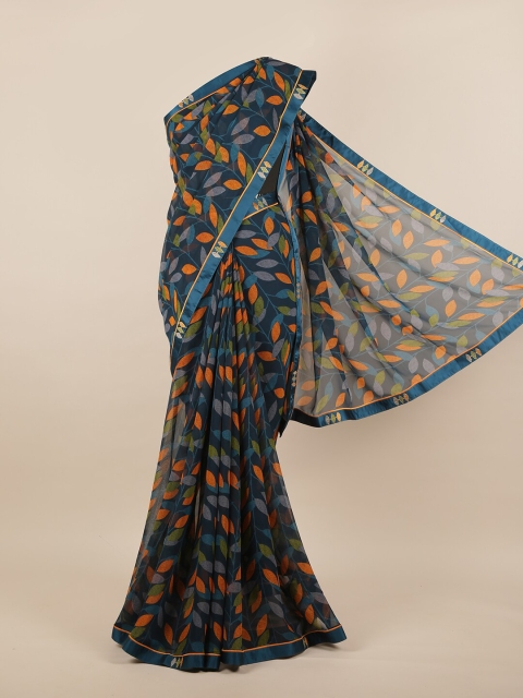 

Pothys Blue & Green Floral Saree