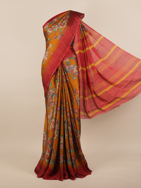 

Pothys Mustard & Maroon Floral Saree
