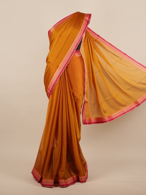 

Pothys Mustard & Magenta Solid Saree