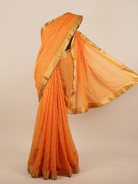 

Pothys Orange Printed Zari Saree