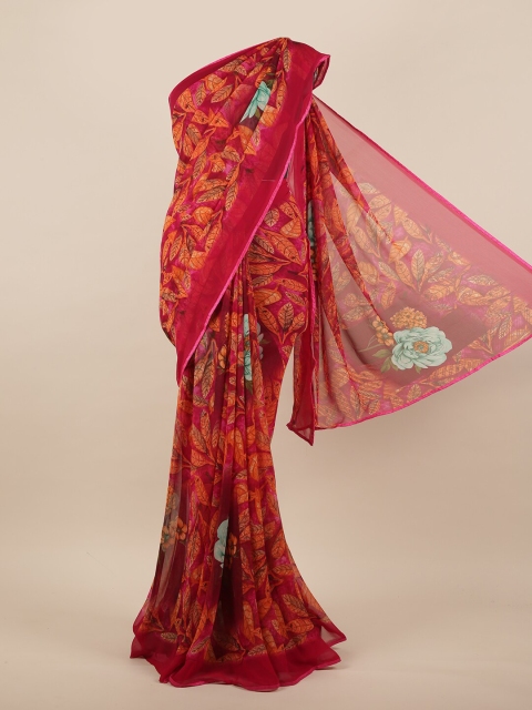 

Pothys Pink & Blue Floral Saree