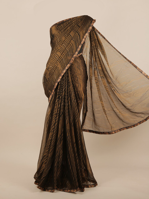 

Pothys Brown & Black Striped Saree