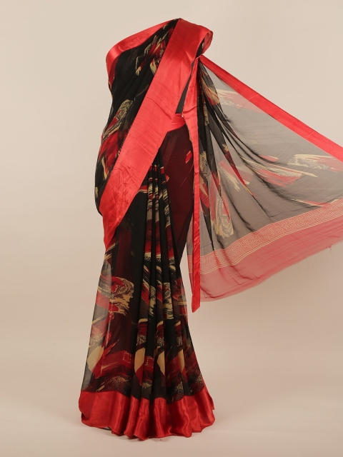 

Pothys Black & Red Printed Saree