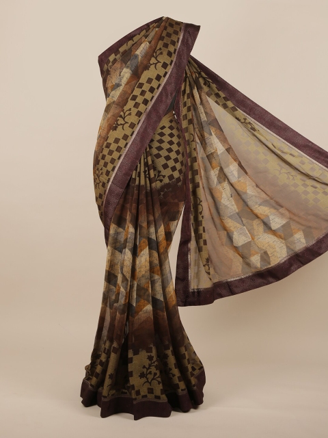 

Pothys Brown & Beige Printed Saree