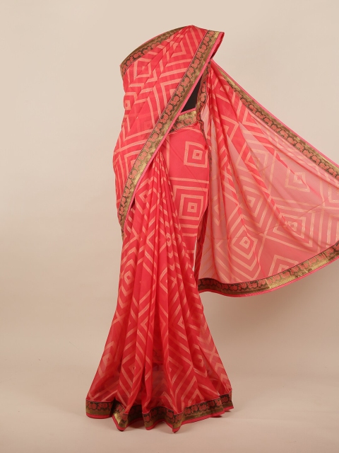 

Pothys Pink & Beige Printed Saree