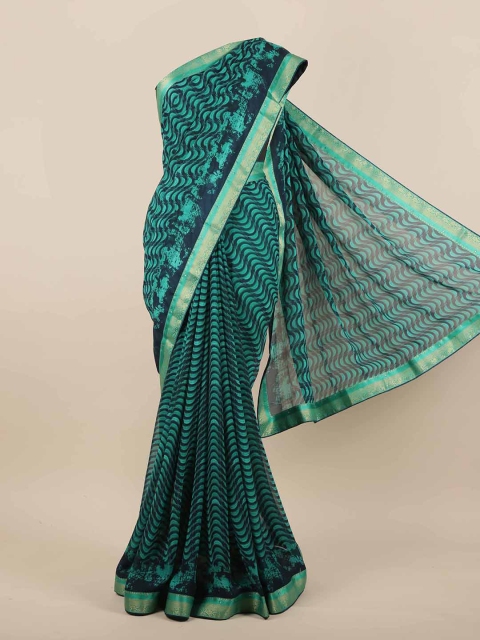 

Pothys Green & Navy Blue Zari Saree