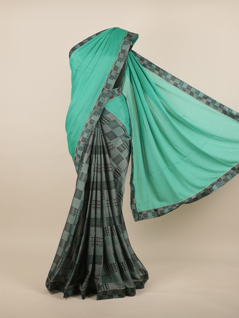 

Pothys Green & Grey Printed Saree