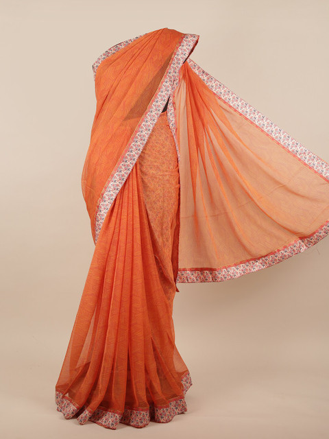 

Pothys Orange & White Printed Saree