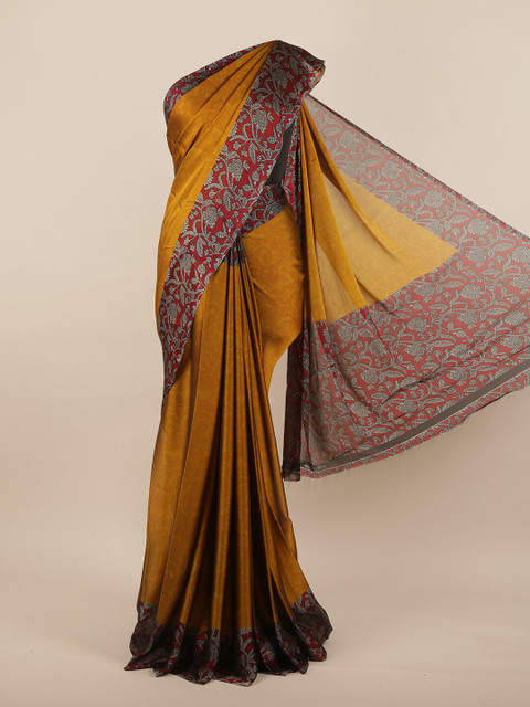 

Pothys Mustard & Maroon Floral Saree