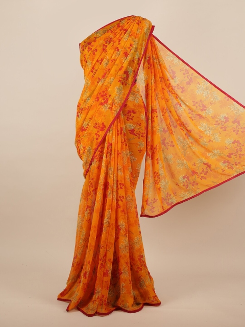 

Pothys Orange & Red Floral Saree