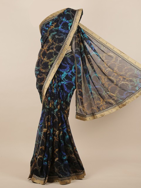 

Pothys Blue & Black Printed Saree