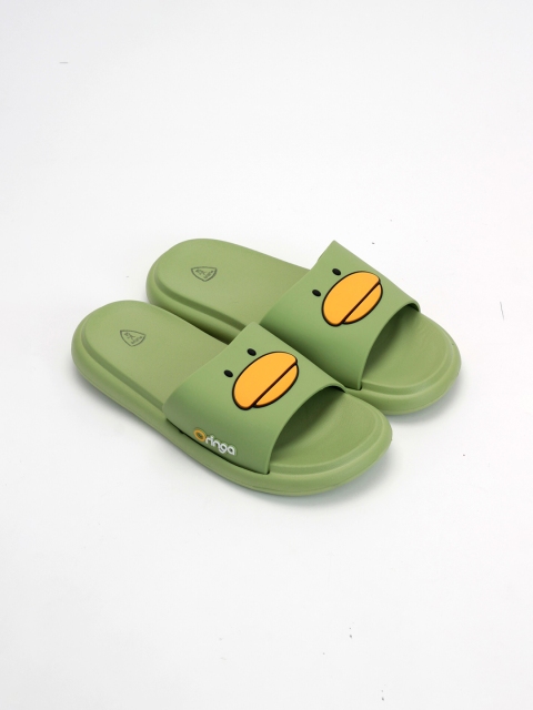 

Lil Lollipop Unisex Kids Olive Green & Yellow Self Design Sliders