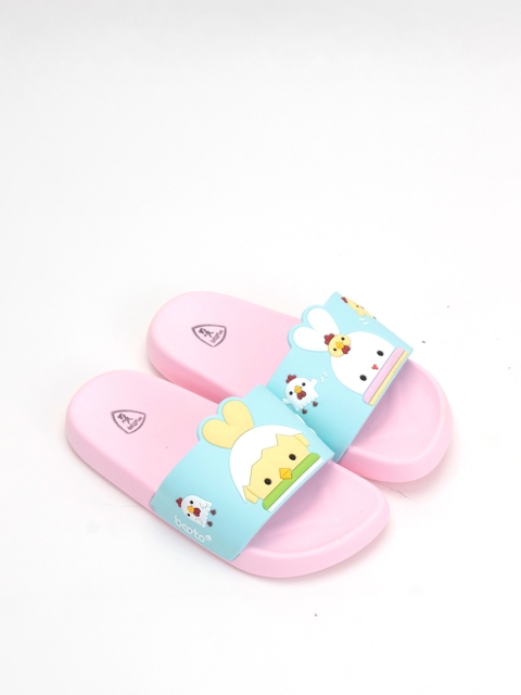 

Lil Lollipop Kids Pink & Blue Self Design Flip Flops