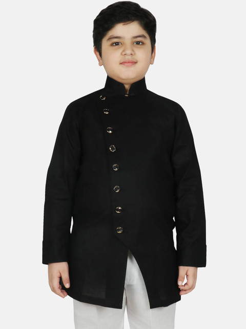 

SG YUVRAJ Boys Black Thread Work Kurta
